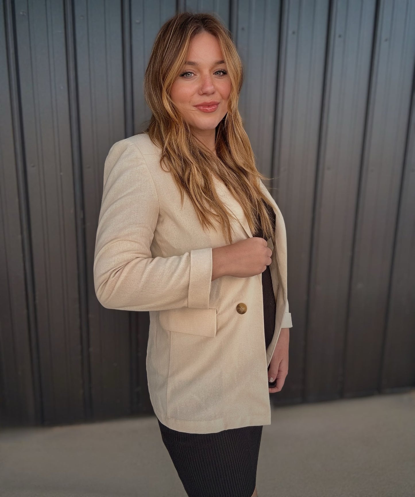 3/4 Cuff Sleeve Collard Blazer