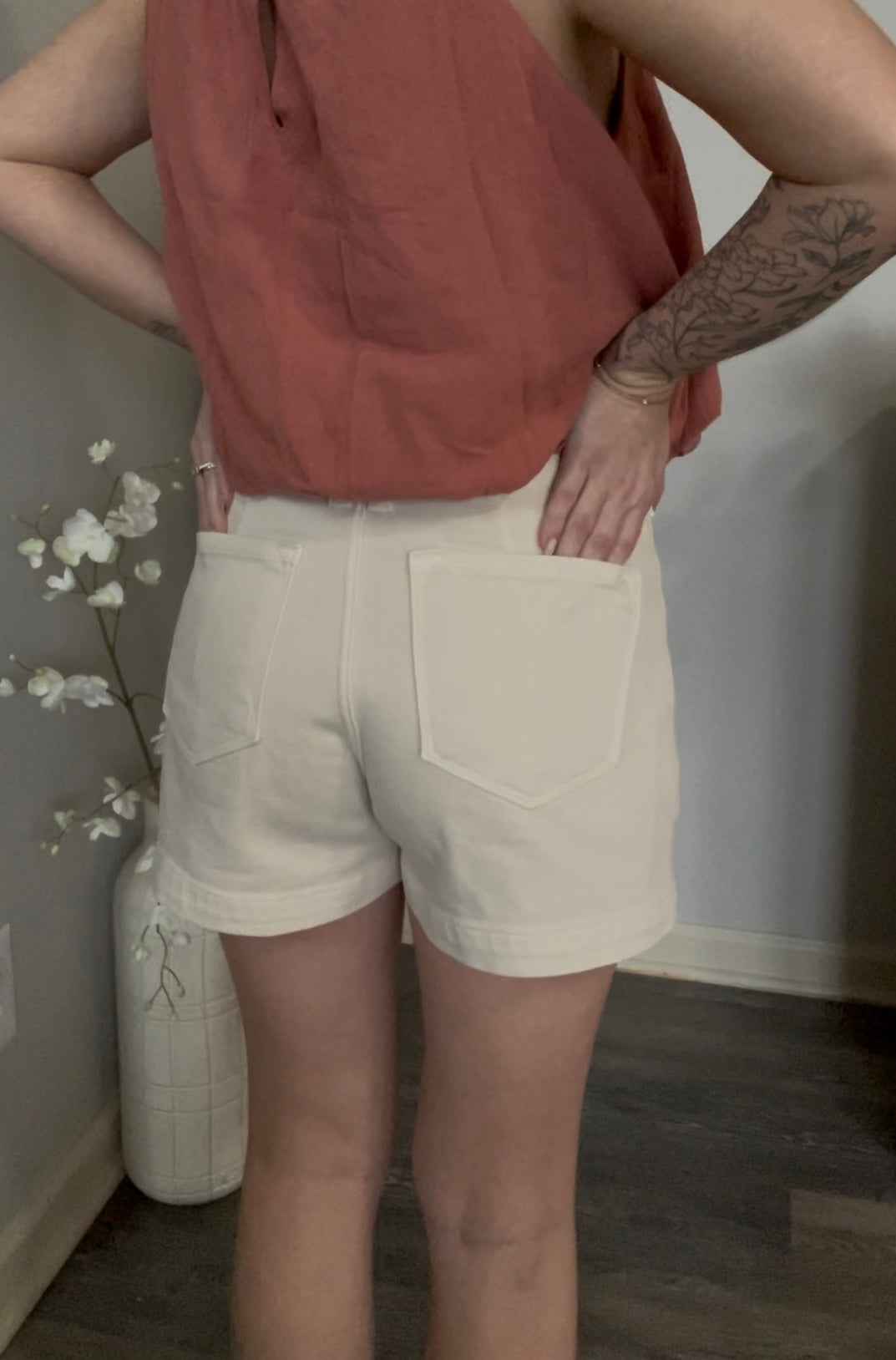 Cream High Rise Shorts