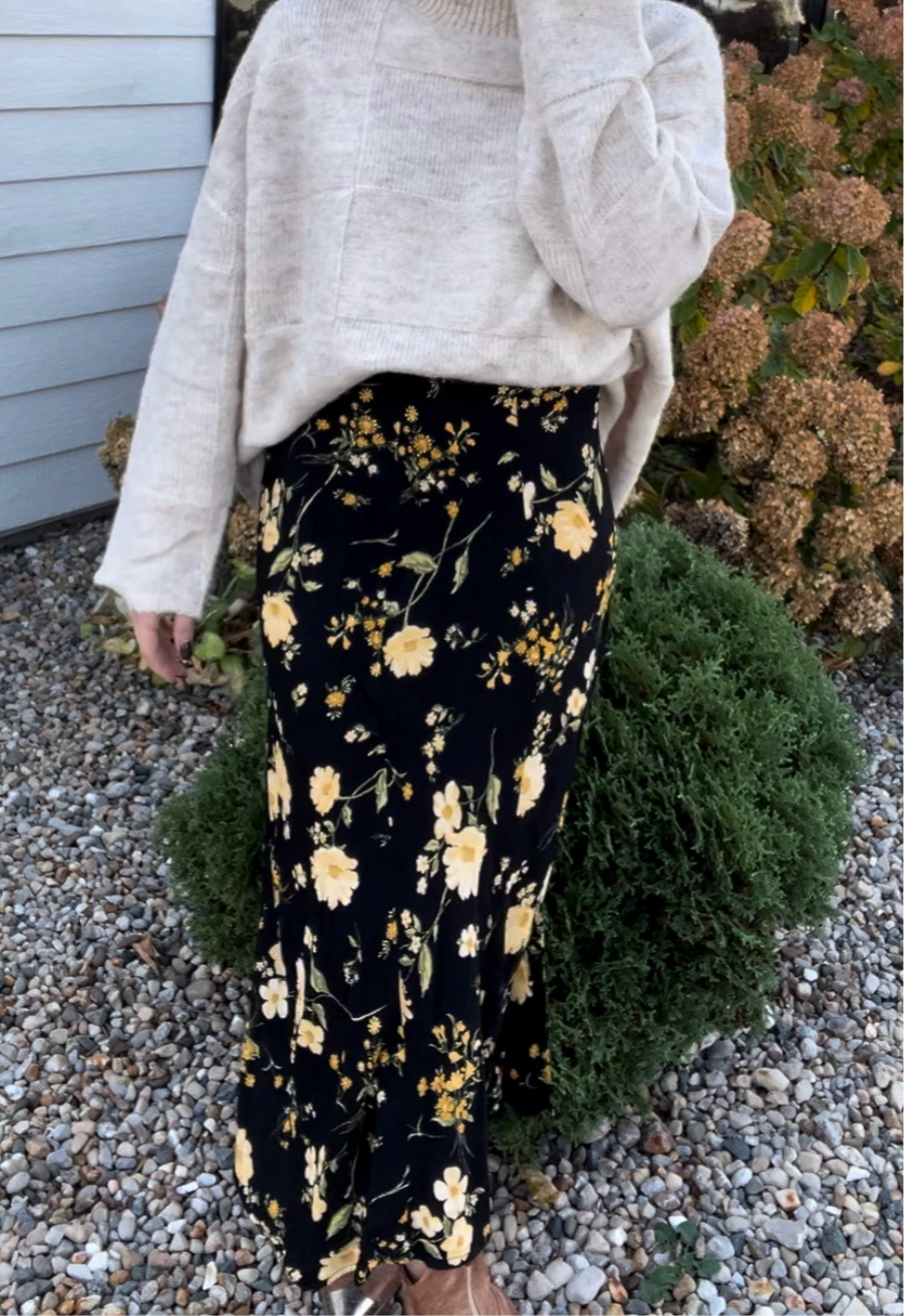 Floral High Waist Skirt