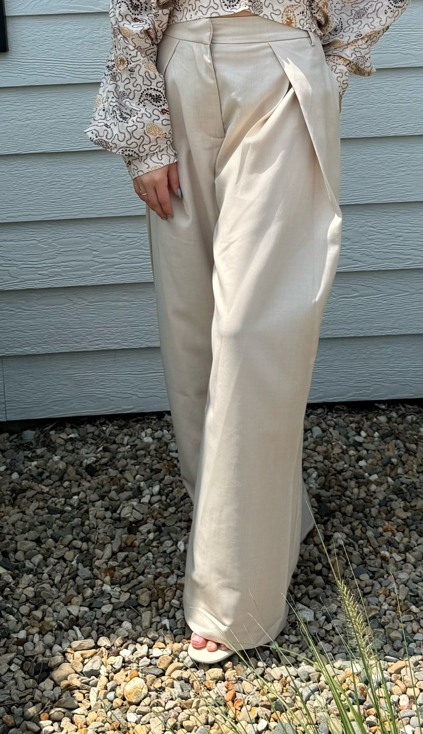 Linen High Waisted Wide Leg Pant