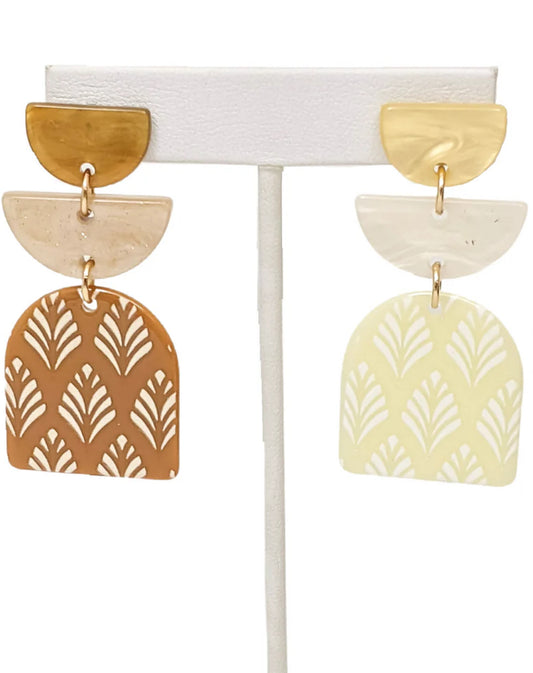 Boho Style Three Tier Shape Earrings