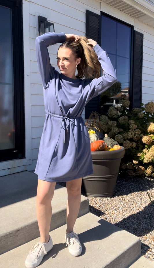 Blue Sweatshirt Dress