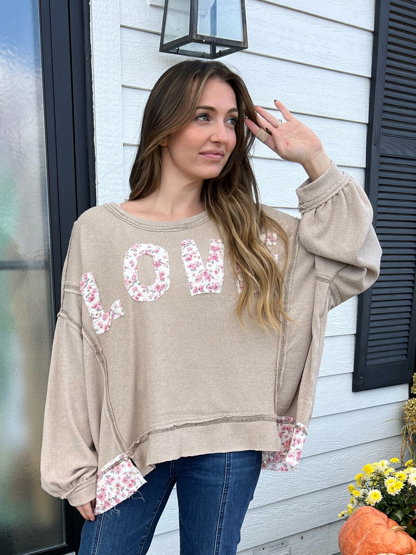 Pink Floral Love Top