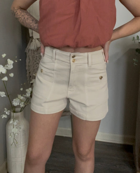 Cream High Rise Shorts