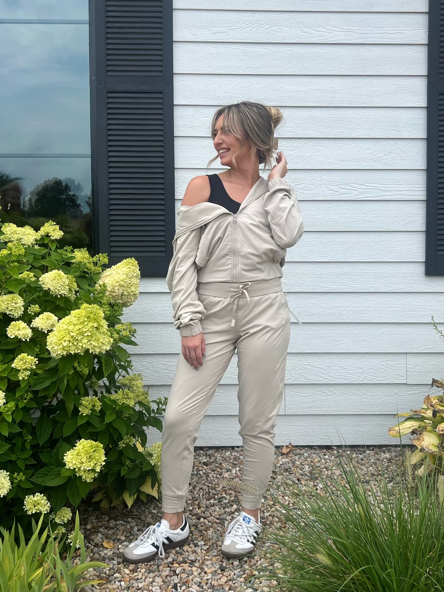 Tan FlexComfort Hooded Zip Jacket And Pant Set